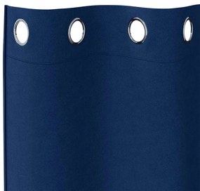vidaXL Κουρτίνες με κουρτίνες 2 pcs Σκούρο Μπλε 245x140εκ. Πολυεστέρας