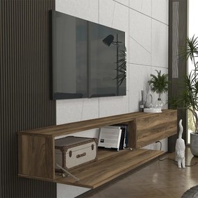 Έπιπλο τηλεόρασης επιτοίχιο Espanse Megapap χρώμα καρυδί 241,8x31,7x30εκ.