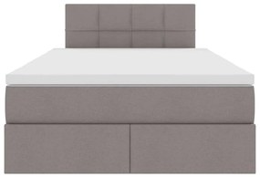vidaXL Κρεβάτι με αποθηκευτικό χώρο και LED Taupe 120 x 200 cm