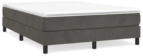 vidaXL Κρεβάτι Boxspring με Στρώμα Σκούρο Γκρι 140x190 εκ. Βελούδινο