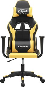 vidaXL Καρέκλα Gaming Μαύρο/Χρυσό από Συνθετικό Δέρμα