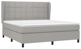 vidaXL Κρεβάτι Boxspring με Στρώμα Αν. Πράσινο 160x200εκ Υφασμάτινο