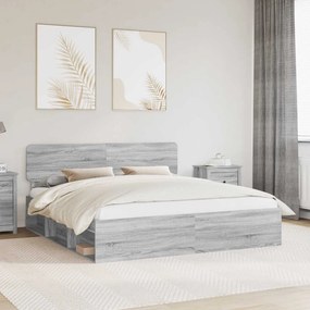 vidaXL Σκελετός Κρεβατιού Γκρι Sonoma 200 x 200 cm