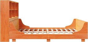 vidaXL Κρεβάτι Βιβλιοθήκη Χωρίς Στρώμα Καφέ 180x200 εκ Μασίφ Πεύκο