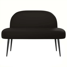 vidaXL Δερμάτινος Πάγκος με Πλάτη Μαύρο 110 x 60 x 76 cm Τεχνητό Δέρμα