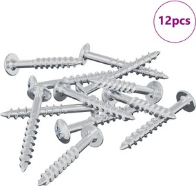 vidaXL Βίδα 12 pcs Ασημί 9,8 x 35 mm Σίδερο