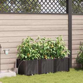 vidaXL Γλάστρες Κήπου 1 τεμ Καφέ 120 x 40 x 37.5 cm Πλαστικό