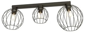 Πλαφονιέρα Φωτιστικό Οροφής 3xE27 Πλέγμα 77cm Nest Emibig -1371/3-Μαύρο 1371/3