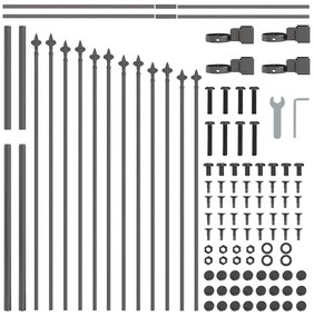 vidaXL Φράχτης Κήπου με Καπάκι - Γκρι, 11.9 x 1 μ, Ατσάλι