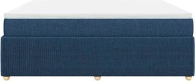 vidaXL Κρεβάτι Boxspring με Στρώμα Μπλε 180x200 εκ. Υφασμάτινο