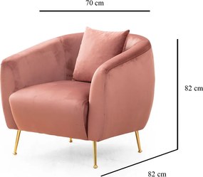 Πολυθρόνα Eses - Χρώμα Ροζ - 70x82x82εκ