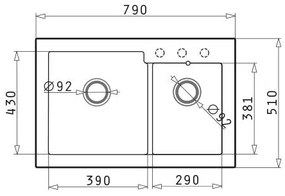 Νεροχύτης Κουζίνας Essential Diplos 79x51 εκ. 2B - Grafite Carbon