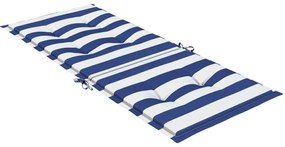 vidaXL Μαξιλάρια Καρέκλας με Ψηλή Πλάτη 2 τεμ. Μπλε/Λευκά Ριγέ Ύφασμα