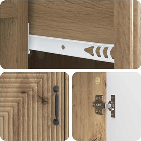 vidaXL Πλαϊνό γραφείο Artisan Δρυς 66 x 34,5 x 89,5 εκ