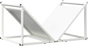 vidaXL Ράφι Καυσόξυλων Λευκό 70x43x34,5 εκ. Χάλυβας ψυχρής έλασης