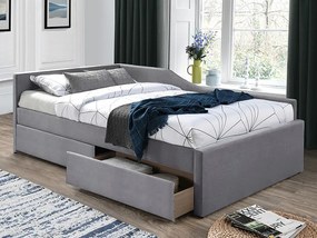 ŁÓŻKO ELIOT VELVET 120X200 SZARY TAP. 142 DIOMMI-80-2718