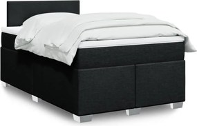 vidaXL Κρεβάτι Boxspring με Στρώμα Μαύρο 120x200 εκ. Υφασμάτινο