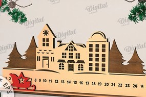Σετ των 2 Intra απο ξύλο plywood 3mm-4mm πάχος - Countdown Advent Calendar Cut Laser Δίασταση 30x20 cm INTRAFABR-108028126