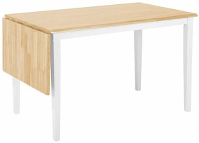 Τραπέζι Berwyn 1016, Άσπρο, Ανοιχτό χρώμα ξύλου, 74x75x120cm, 28 kg, Επιμήκυνση, Ξύλο, Ξύλο: Καουτσούκ | Epipla1.gr