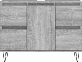 vidaXL Ντουλάπι Μπάνιου Γκρι Sonoma 80 x 33 x 60 εκ. από Επεξεργ. Ξύλο