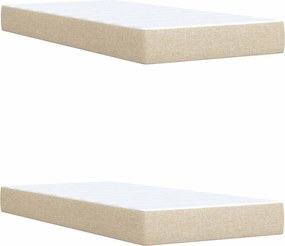 vidaXL LED Κρεβάτι αποθήκευσης με στρώμα Κρεμ 200 x 200 cm Ύφασμα