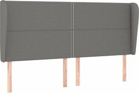 vidaXL Κρεβάτι Boxspring με Στρώμα Σκούρο Γκρι 180x200 εκ Υφασμάτιν