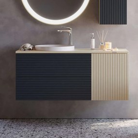 Έπιπλο Μπάνιου Πάγκος Με Νιπτήρα Vien S3BVIE120ANBM 120x50x52cm Anthracite Ceranic,Mdf