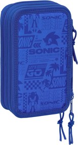 Κασετίνα Sonic Μπλε 12,5 x 19,5 x 5,5 cm 37 Τεμάχια