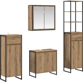 vidaXL Σετ Επίπλων Μπάνιου με συρτάρι Artisan Oak Επεξεργασμένο ξύλο