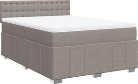 vidaXL Κρεβάτι Boxspring με Στρώμα Taupe 140x190 εκ. Υφασμάτινο