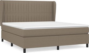 vidaXL Κρεβάτι Boxspring με Στρώμα Taupe 180x200 εκ. Υφασμάτινο