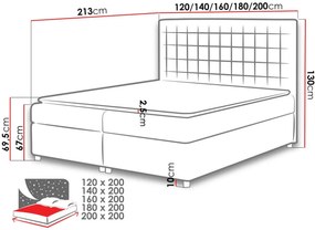 Επενδυμένο κρεβάτι Asti-Moustardi-200 x 200