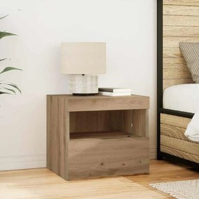 vidaXL Κομοδίνο με LED Φωτισμό Artisan Oak 50x40x45 εκ.