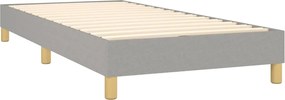 vidaXL Κρεβάτι Boxspring με Στρώμα Ανοιχτό Γκρι 80x200 εκ. Υφασμάτινο