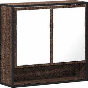 vidaXL ντουλάπι καθρέφτη μπάνιου καφέ δρυς 65x20x60 cm