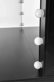 Τουαλέτα Houston 1504, Μαύρο, Καθρέφτης, 75x120x55cm, 57 kg | Epipla1.gr