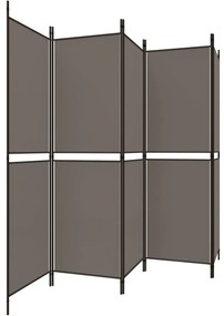 vidaXL Διαχωριστικό Δωματίου με 5 Πάνελ Ανθρακί 250x200 εκ. από Ύφασμα