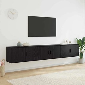 vidaXL Σετ Βαθμιδωτών Ντουλαπιών Τηλεόρασης 3 pcs Μαύρη Οξυά