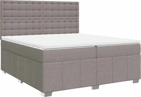vidaXL Κρεβάτι Boxspring με Στρώμα Taupe 200x200 εκ. Υφασμάτινο