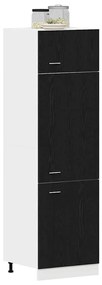 vidaXL Ντουλάπα Ψυγείου Μαύρη δρυς 60 x 57 x 207 εκ Επεξεργασμένο ξύλο