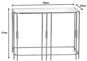 Κονσόλα Emiliane Inart χρυσό μέταλλο - γυαλί καθρέπτη 90x32x77εκ 90x32x77 εκ.