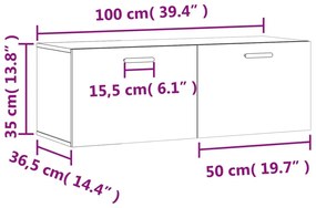 Ντουλάπι Τοίχου Καπνιστή δρυς 100x36,5x35εκ. Επεξεργασμένο Ξύλο - Καφέ