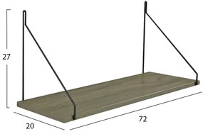 ΡΑΦΙ ΤΟΙΧΟΥ AGILAN ΜΕΛΑΜΙΝΗΣ HM9183.12 OLIVE GREY 72x20x27Y εκ. (1 Τεμμάχια)