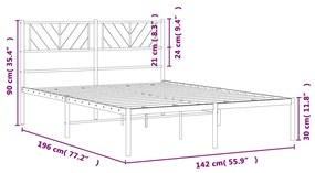 ΠΛΑΙΣΙΟ ΚΡΕΒΑΤΙΟΥ ΜΕ ΚΕΦΑΛΑΡΙ ΛΕΥΚΟ 135 X 190 ΕΚ. ΜΕΤΑΛΛΙΚΟ 372227