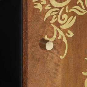vidaXL Πλαϊνό γραφείο με ράφι Καφέ 90 x 33.5 x 75 εκ Μασίφ ξύλο μάνγκο