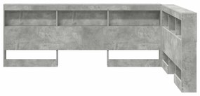 vidaXL Κεφαλάρι Αποθήκης Γκρι σκυροδέματος 140 cm Επεξεργασμένο ξύλο