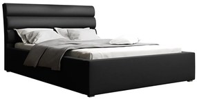Κρεβάτι Pomona 110, Διπλό, Μαύρο, 200x200, Ταπισερί, Τάβλες για Κρεβάτι, 220x223x100cm, 91 kg | Epipla1.gr