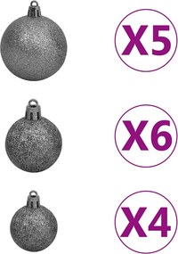 vidaXL Χριστ. Δέντρο Προφωτισμένο Τεχνητό Μπάλες Λευκό 120εκ