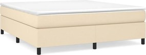 vidaXL Κρεβάτι Boxspring με Στρώμα Κρεμ 160x200 εκ. Υφασμάτινο