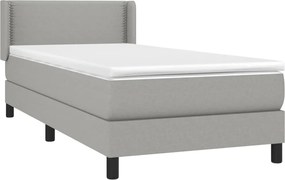 vidaXL Κρεβάτι Boxspring με Στρώμα Ανοιχτό Γκρι 80x200 εκ. Υφασμάτινο